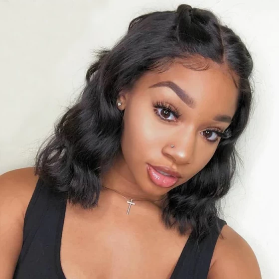 Blunt Cut Bob 4X4 Lace Closure Human Hair Wigs Body Wave Lace Front Bob Wigs With Baby Hair